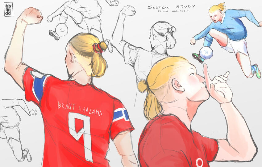 erling haaland sketch study